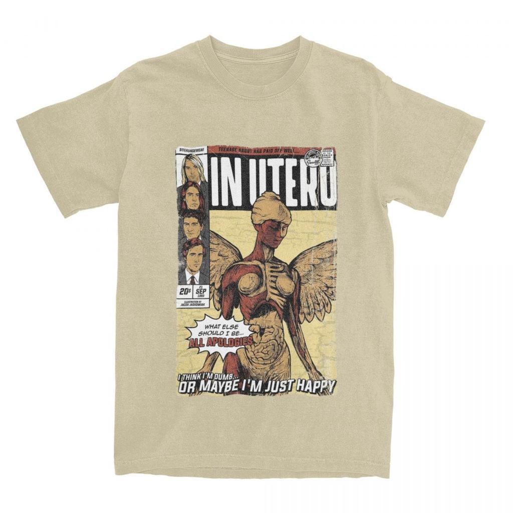 Casual In Utero Kurt Cobain T Shirt Unisex Women Cotton Tee Shirt Adult Clothes