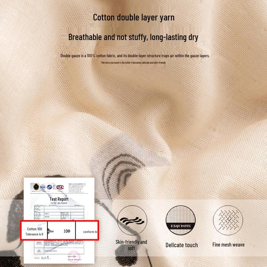 Детское хлопковое одеяло из двойной марли класса А - Всесезонное с соевым наполнителем