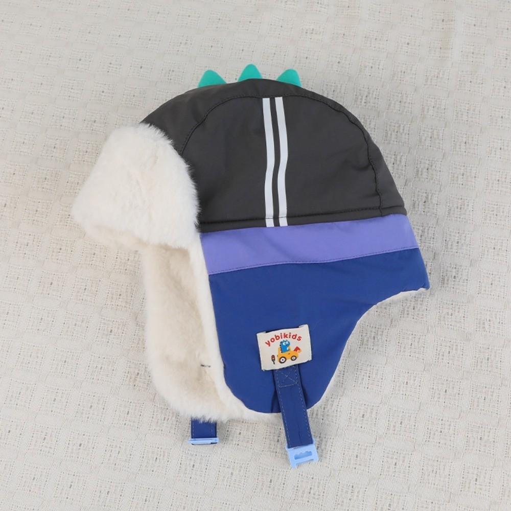 Polyester Cartoon Trapper Hat Ear Protection Kids Earflap Hat Dinosaur Winter Hat Cold Weather