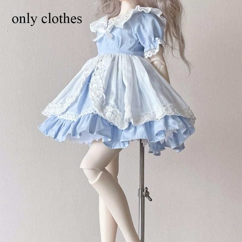 Костюм для кук 1/4, подходит для кукол BJD ростом 45 см. Головной убор + Юбка + Поддержка для юбки, Игрушки для переодевания, Кукольные аксессуары для Домика, Кукла в комплект не входит