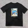 Футболка с короткими рукавами и принтом «Американские горы» для мужчин и женщин больших размеров, летняя новая модная классическая хлопковая футболка в стиле ретро