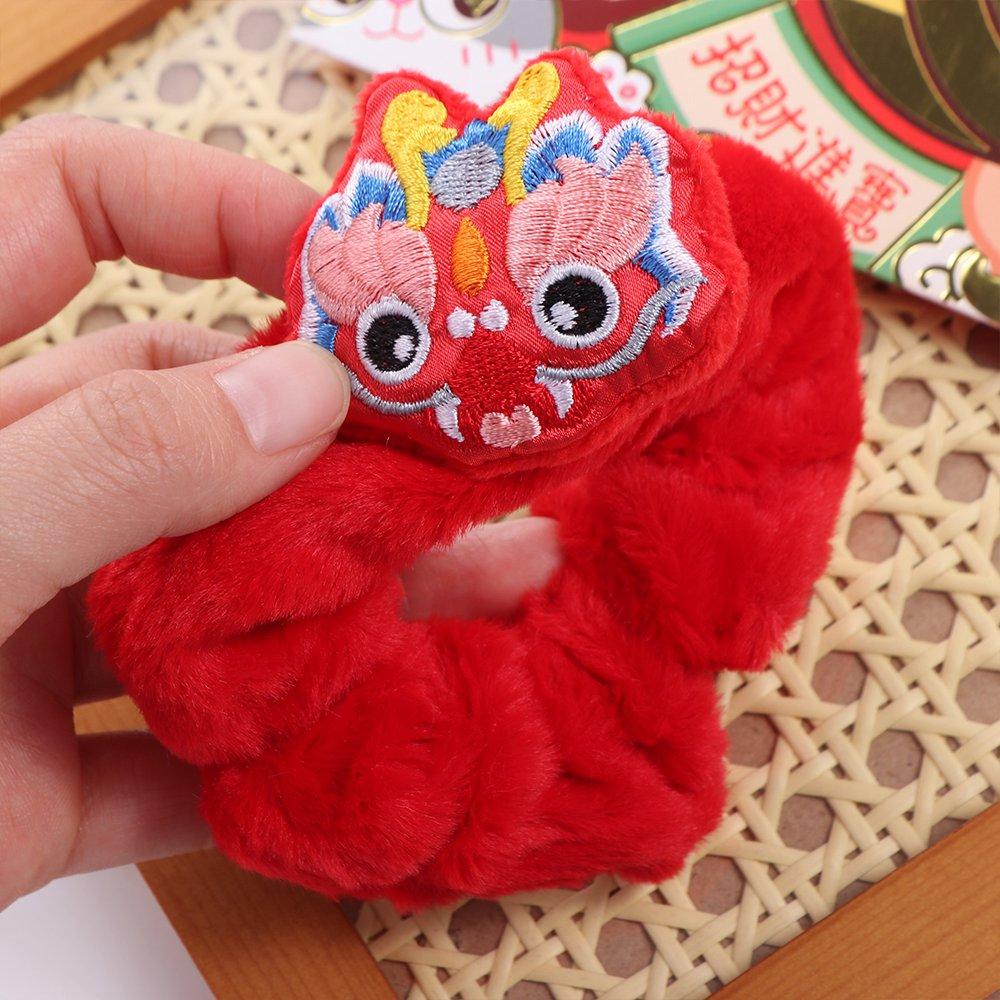 Red Hair Rope New Year Elastic Hair Band Lion Dance New Year Children Headwear Lovely Children's