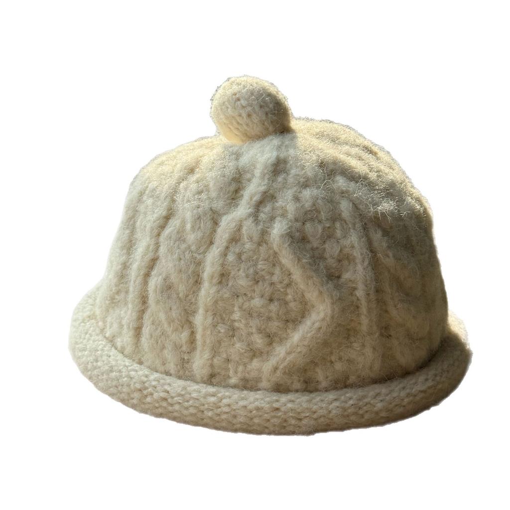 Новая милая маленькая нишевая тонкая шерстяная шапка-пушок для женщин на осень и зиму, теплая вязаная шапка-бини, универсальная