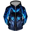 Cool 3D Wolf Printed Zipper Hoodies Fashion Men/Women Streetwear Hooded Jacket Coat Unisex Casual Hip Hop Pullover Sweatshirts