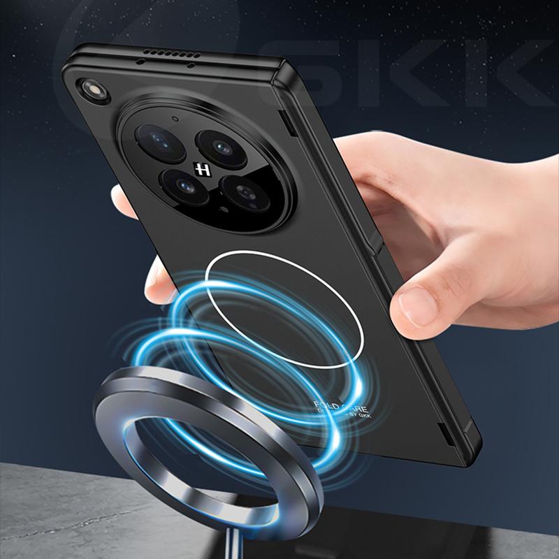 Magnetic Hinge Armor Holder Case for OPPO Find N6 Front Screen Glass All-included Plastic Matte Cover for OPPO Find N6 Case