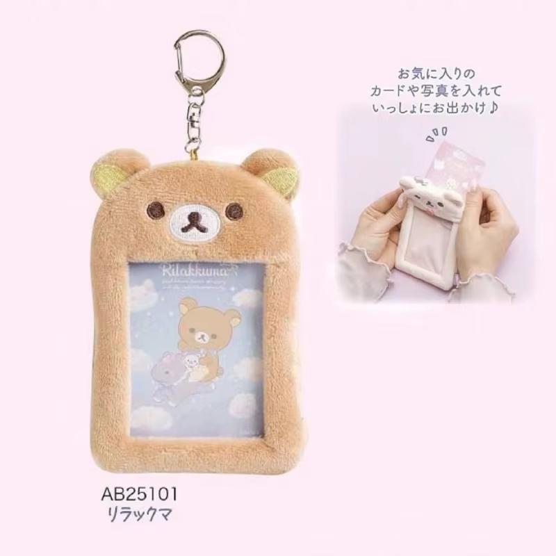Rilakkuma Держатель для карт Защитный чехол для фото Мультяшный Аниме Производные Аксессуары Брелок Сумки Милый Подвеска Аксессуары Подарки
