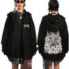 Ghost Band Zipper Hoodie Autumn Winter Men Women Casual Oversized Zip Up Jacket Male Vintage Gothic Rock Metal Zipper Sweatshirt