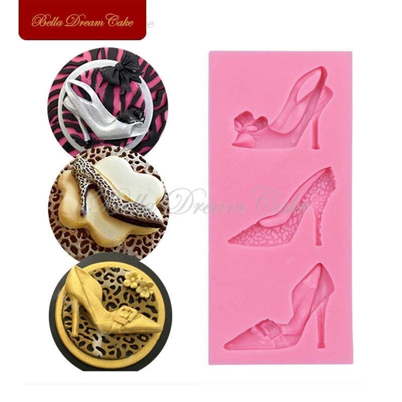 Commodity Chocolate Heels 3d Fondant Mold Decoration Shoe Mold Lady Wedding Cake Decoration Mould Silicone Cak