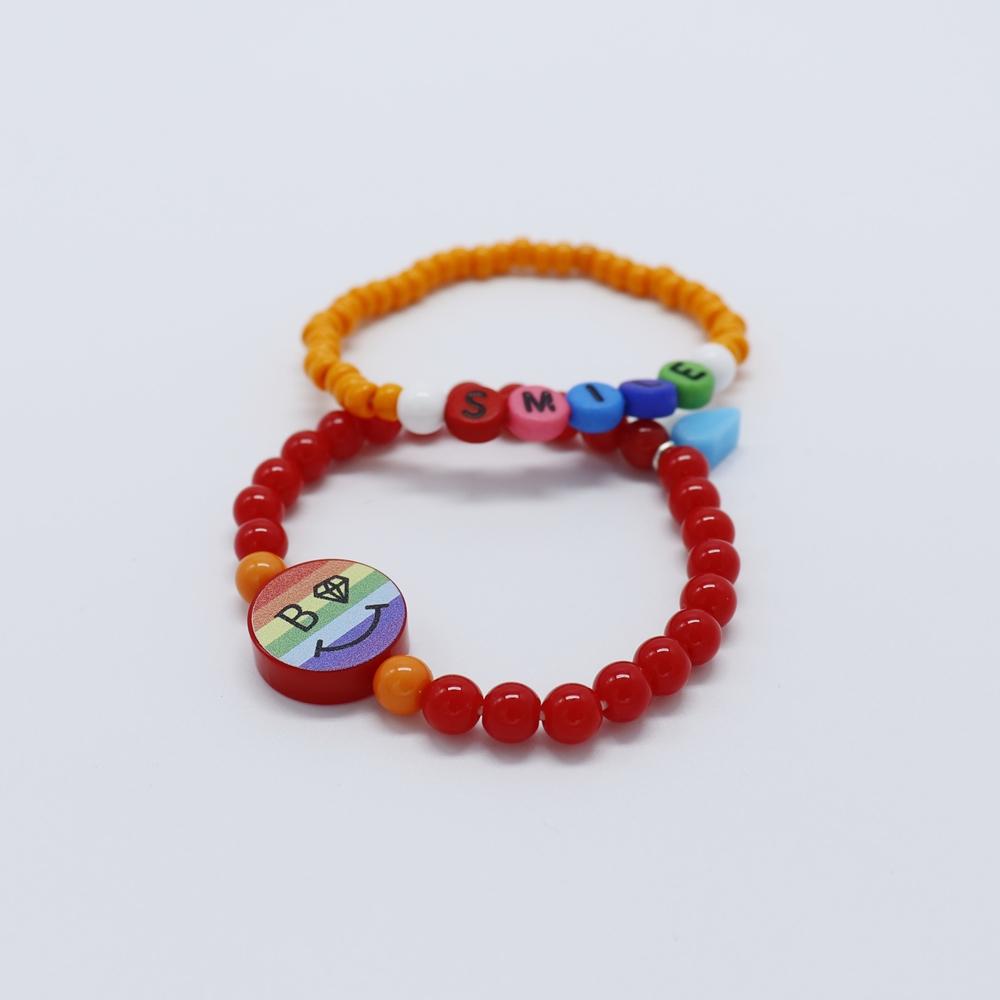 Набор браслетов Bonbeau Rainbow Face Smile Colorball (2 типа)