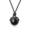 Obsidian 18mm Beads Amulet Power Stone Necklace Unisex