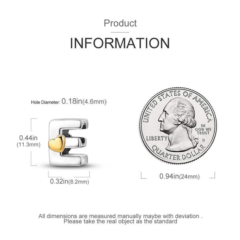Шармы Оригинальные Сердце Серия Английский Алфавит Бусина Подходит для Браслетов Ожерелье Женский Шарм Медь Роскошь Сделай Сам Ювелирные Изделия Подарки
