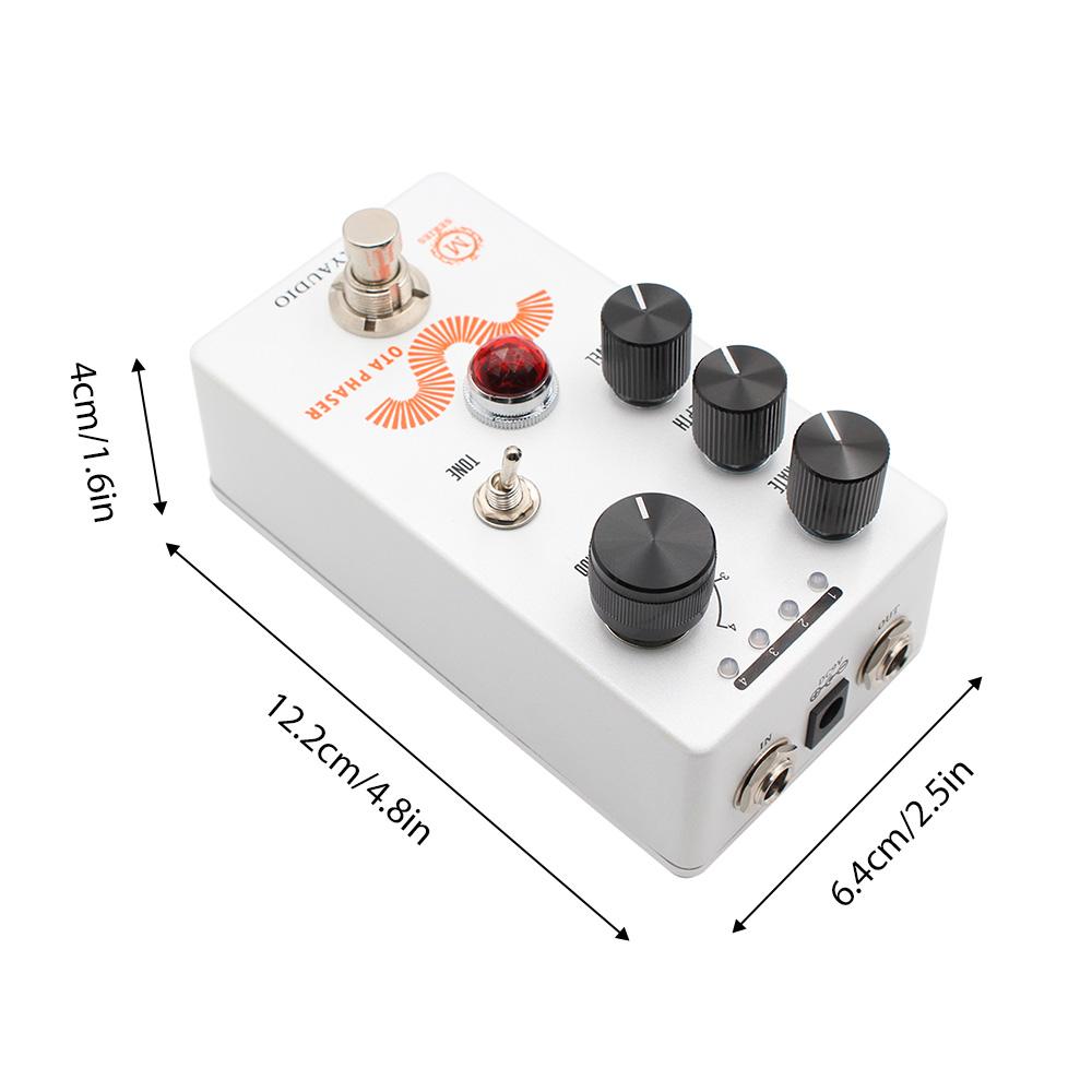 MOSKYAUDIO Гитарная педаль Phaser Педаль эффектов для электрогитары Скорость, глубина, контроль уровня True Bypass