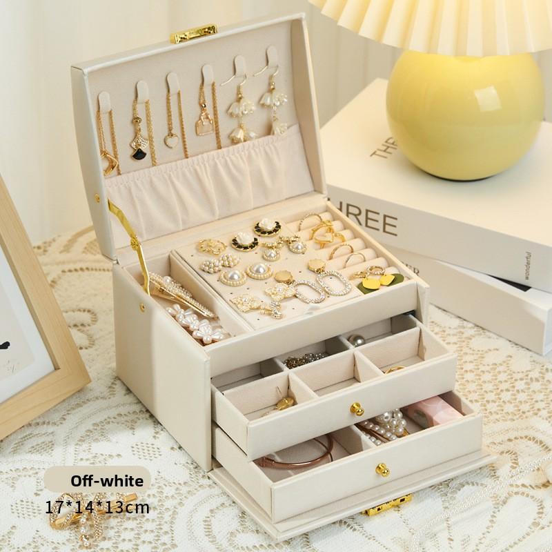 Коробка для хранения ювелирных изделий, Высококлассная Изысканная Многослойная Большая вместимость для серег-пуссетов, серег, браслетов, колец, ювелирных изделий.