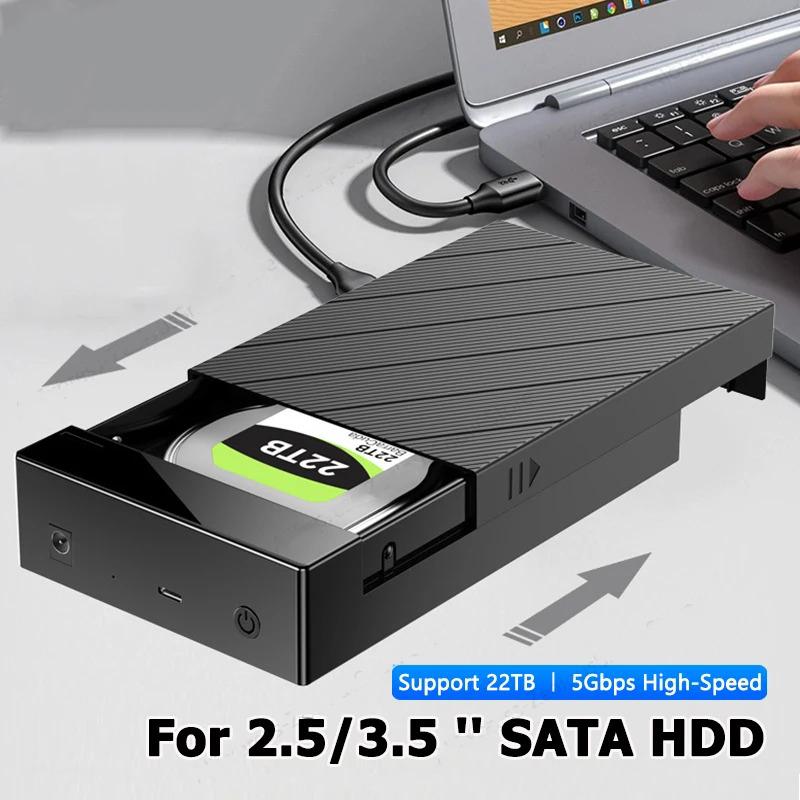 Корпус для 2.5/3.5-дюймового HDD USB 3.0 к SATA Внешний Жесткий Диск Поддержка 12 ТБ Корпус для Жесткого Диска 5 Гбит/с Высокоскоростной Адаптер для ПК Ноутбука