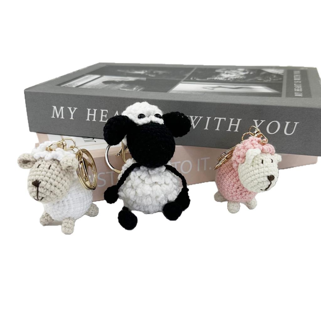 Забавные подвески в виде животных, ручной работы, декор для сумки из альпаки, вязаные крючком брелки в виде овечек, вязаный брелок в виде животного