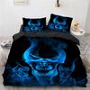 Комплект постельного белья Black Hat Skull Queen Size Хэллоуин Комплекты пододеяльников Современный стиль Спальный комплект постельного белья Чехол для одеяла Наволочки