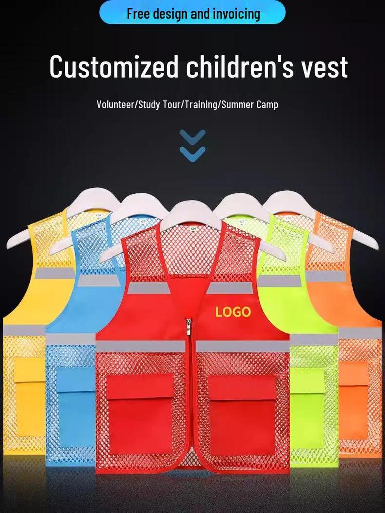 Custom Logo Reflective Mesh Vest for Kids' Outdoor Activities