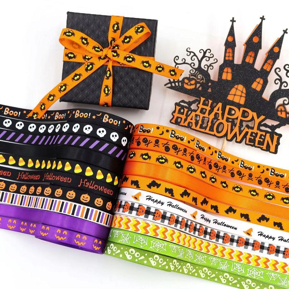 10 Yards Halloween Gift Wrap Ribbon DIY Crafts Printed Ribbon Party Favor Ribbon Home Decor