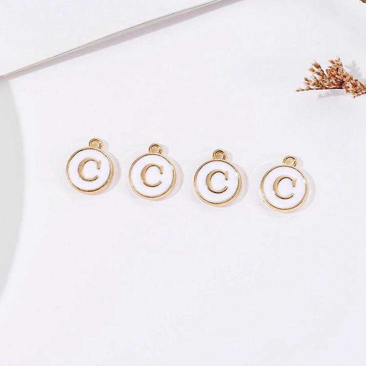 DIY Korean Letter Accessories Kit: 26 Alphabet Tags for Student Girls - Double-Sided, Large Hole Weaving Materials