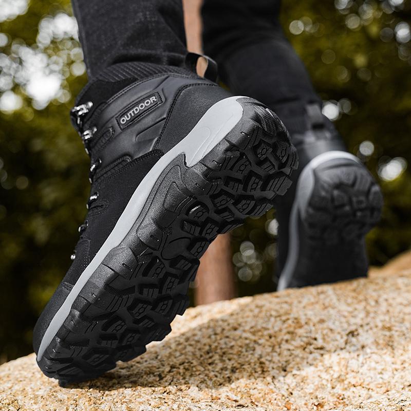 39-48 Men's Plus Size Anti Slip Wear-resistant Fashionable and Trendy Outdoor High Top Hiking Shoes Hiking Shoes