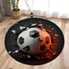 Ball Soccer Round Carpet Living Room Circle Floor Mat Non Slip Bedroom Bathroom Doormat Washable Home Hallway Area Decor Rug