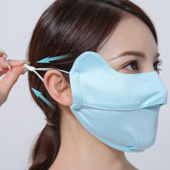 Ice Silk Велосипедная защита для лица Анти-УФ-пылезащитная дышащая ушная петля Солнцезащитный крем Спортивная крышка для рта