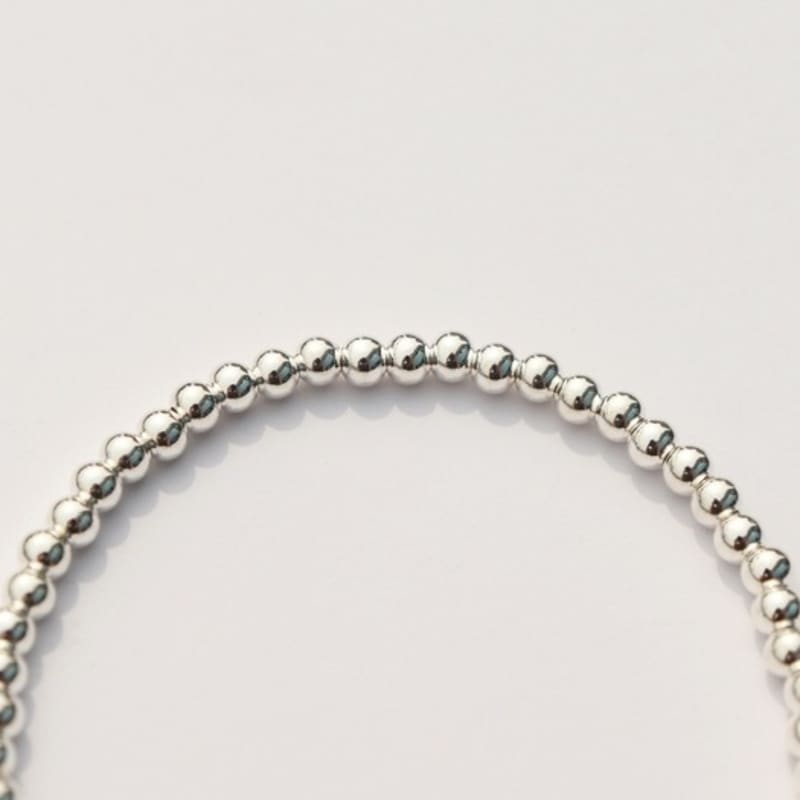 BONBEAU 3mm silverball clover smile lock Bracelet 925 silver sterling silver clover charm smile lock 3mm ball bracelet