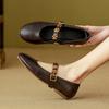 Fashion Retro Metal Flower Buckle Belt Mary Janes Woman Flats Ballets Shoes Ladies Daily Loafers Slip On Femmes Barefoot Mocassines 2025