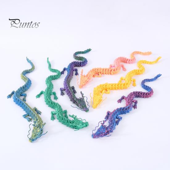 Китайская статуя дракона, напечатанная на 3D-принтере, фигурка дракона с подвижными суставами, шарнирная скульптура дракона, украшение стола для домашнего офиса