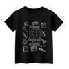 Kids Fashion Casual Short Sleeve 100 Day School Anniversary Printed Round Neck T-Shirt Top