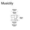 Musiclily Pro 12 мм штифт для ремня стальной штифт для электрогитары черного цвета/акустической гитары/классической гитары/укулеле, (Набор 2)