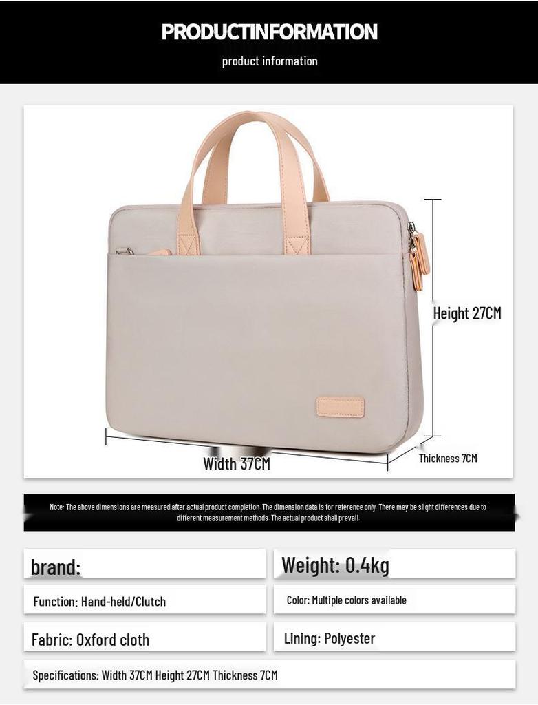 Women's Lightweight Macaron Laptop Bag, Sleek Design, Ideal for Business Commutes