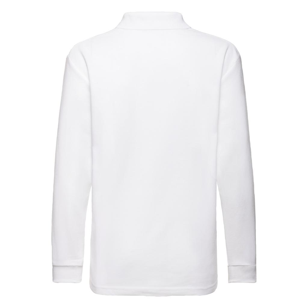 FRUIT OF THE LOOM Детская/детская однотонная рубашка-поло с длинными рукавами 65/35