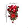 Artificial Christmas Teardrop Swag Wreath Wall Hanging Ornament for Festival Shelf Garden
