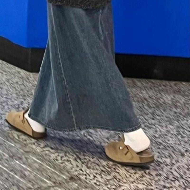 Женские осенние закрытые тапочки в ретро-стиле - Удобные, с мягкой подошвой, для универсальной уличной носки