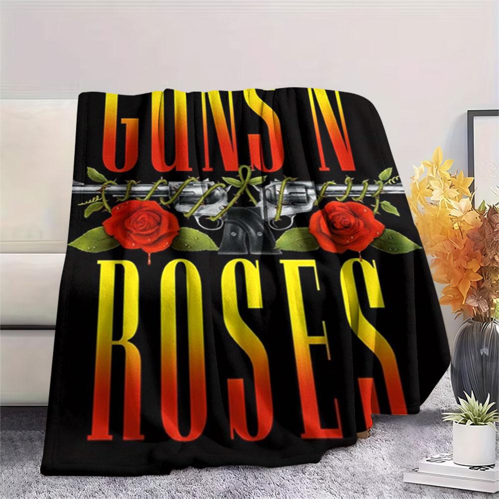 Guns N' Roses Rock band printing Flannel Blanket Bedroom Sofa Camping Warm blanket Gifts for family and friends-MJ002