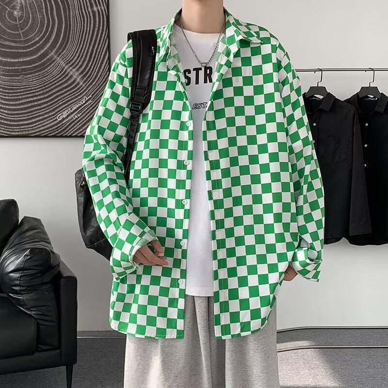 2024 Повседневная рубашка с длинным рукавом, повседневная свободная рубашка Ins, мужская летняя универсальная повседневная куртка