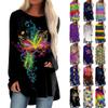 Women's Casual Fashion Print Long Sleeve Medium Length Top Blouse Carnival