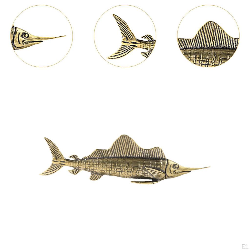 Латунная рыба-парусник, украшение стола, рыба, животное, металл, небольшие поделки, декор, коллекционные для гостиной, автомобиля