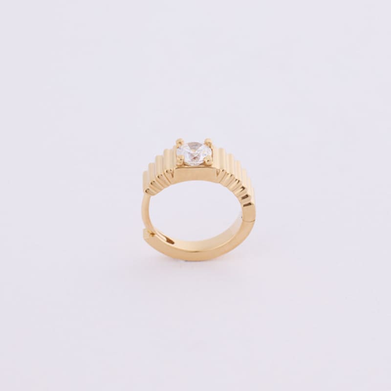 COLLECT SYNERGY vintage topaz band gold earrings