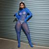 Foreign trade big leopard print erotic underwear open mesh clothes sexy pajamas long sleeves backless one-piece tights