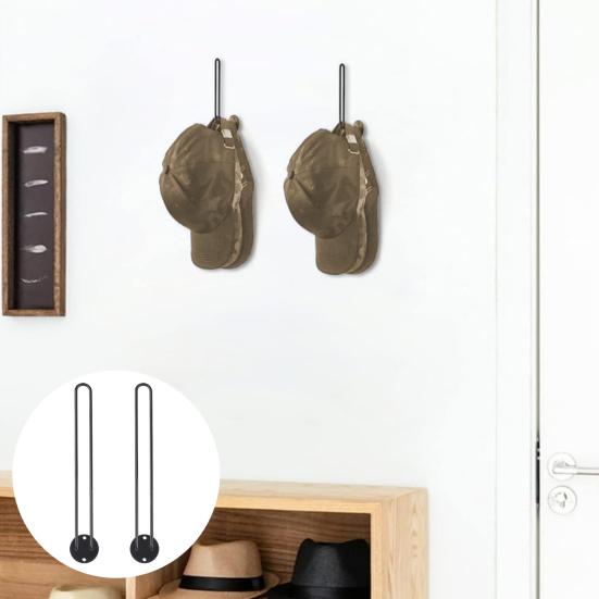 2 шт. настенный органайзер для бейсболок прочные держатели для хранения бейсболок простая установка металлический Г-образный