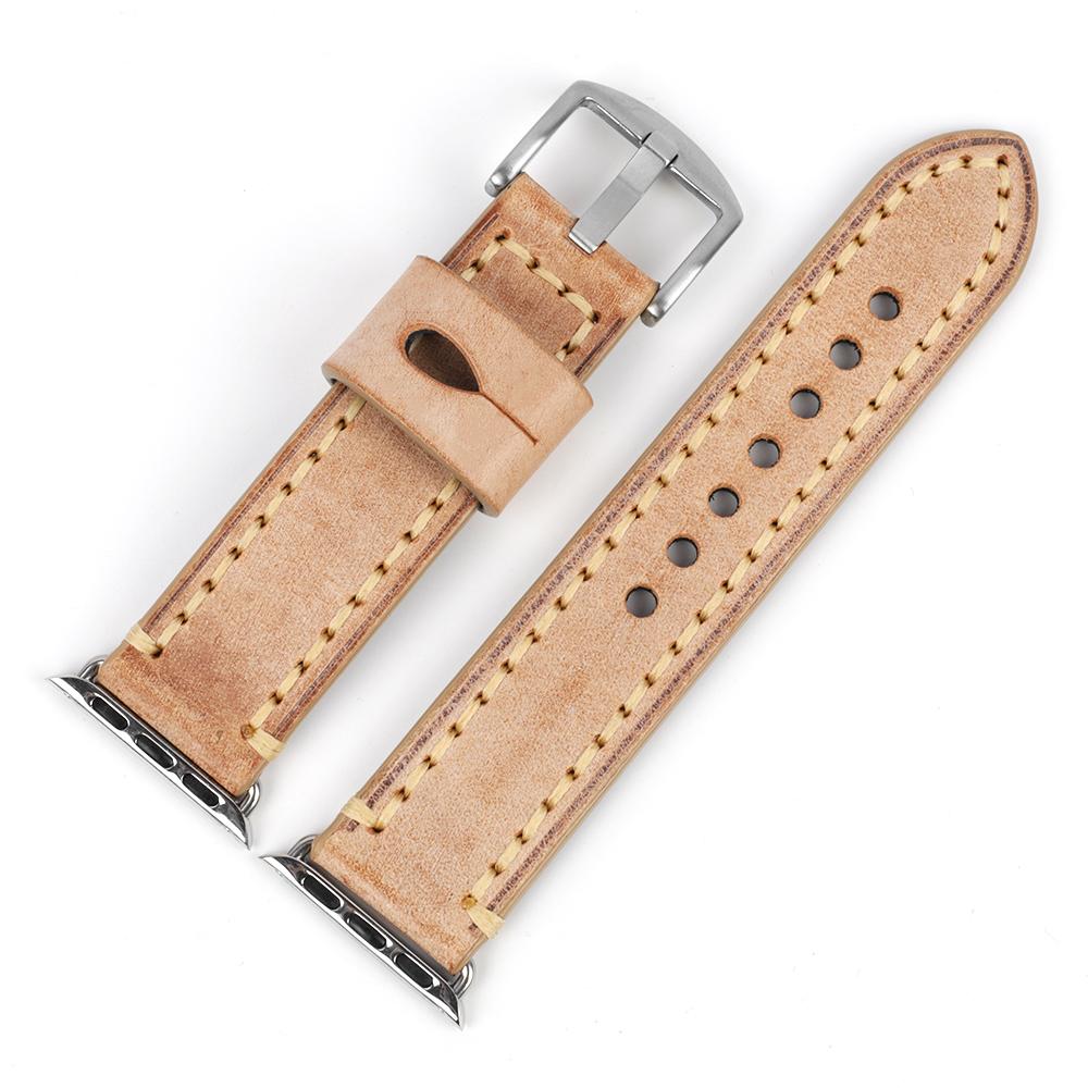 Vintage Bridle Leather Strap 44mm 40mm 42mm 38mm Brown Blue Coffee Gray Red Green Watch Bracelet Watchband Accessories