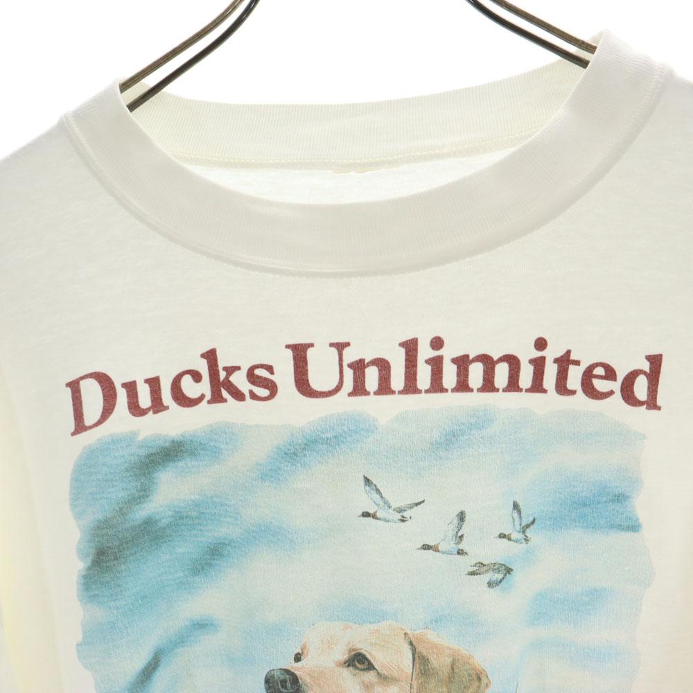 OLD 90s Print Short Sleeve T-shirt White System Men's Used