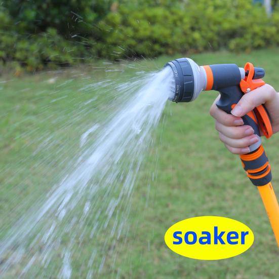 Водяной шланг-распылитель высокого давления, садовый шланг, насадка 8 схем распыления, мощный ручной распылитель для полива растений и газона, мойки автомобилей