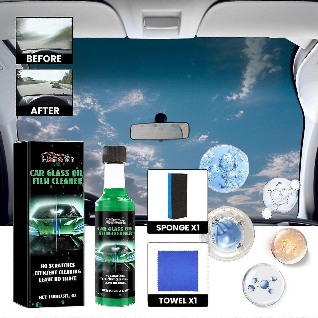 Automotive Glass Oil Film Cleaning Liquid, Automotive Windshield Decontamination Cleaning Multi-Purpose Cleaner