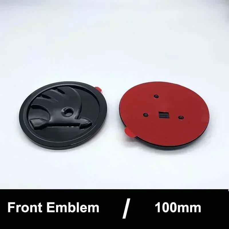 DYZ5 ABS 100mm Front Rear Emblem Decals for Skoda Yeti Superb Octavia A7 RS Rapid Fabia Karoq Car Trunk Badge Sticker Accessories