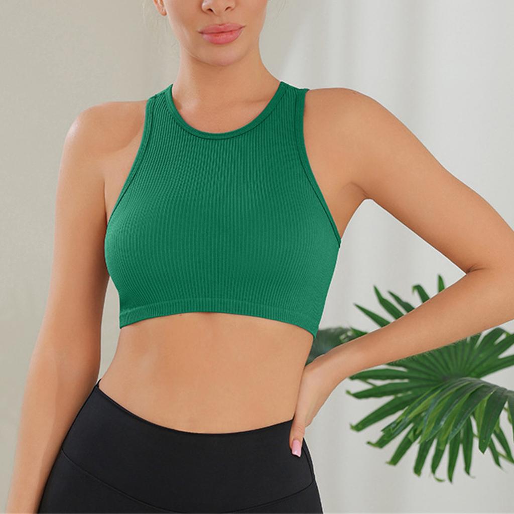 Женская мода жилет для йоги из ниток бесшовный трикотажный бег спортивный облегающий жилет для фитнеса йога топ