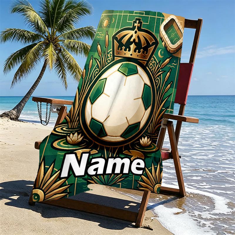 Custom Name Personalized Club Santos Laguna Print Beach Towel, for Trip Camping Beach Party Home Decor, Birthday Gift for Family & Friends