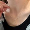 Simple High-End Brushed Water Drop Zircon Necklace, Female Gentle Niche Fashion Temperament Versatile Neck Chain Sweater Chain